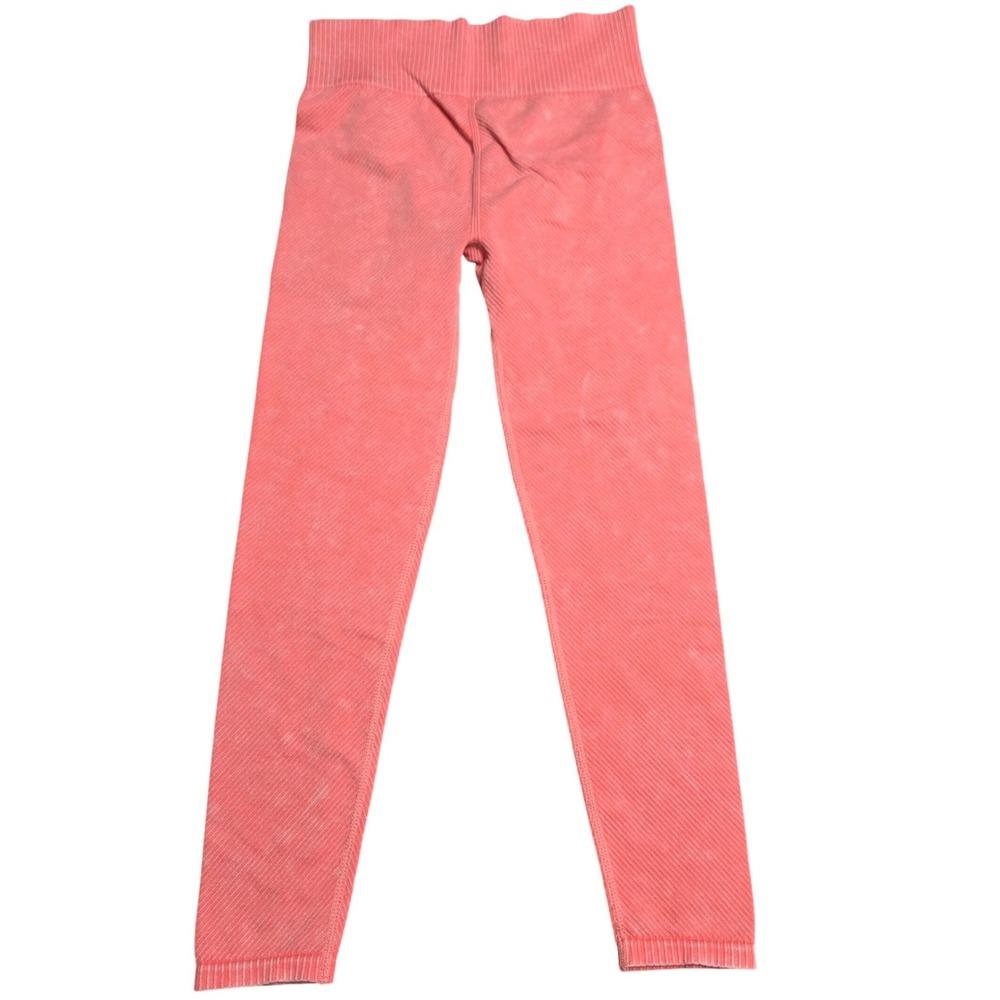 No Boundaries Ankle Leggings  Women's Size S 4-6 Pink Coral Seamless High Rise‎